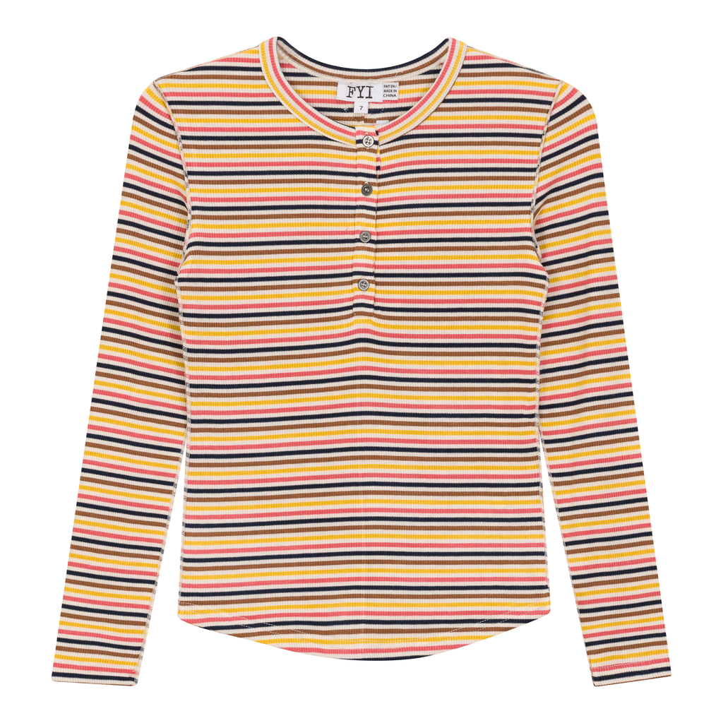 Multi Striped Ribbed Top