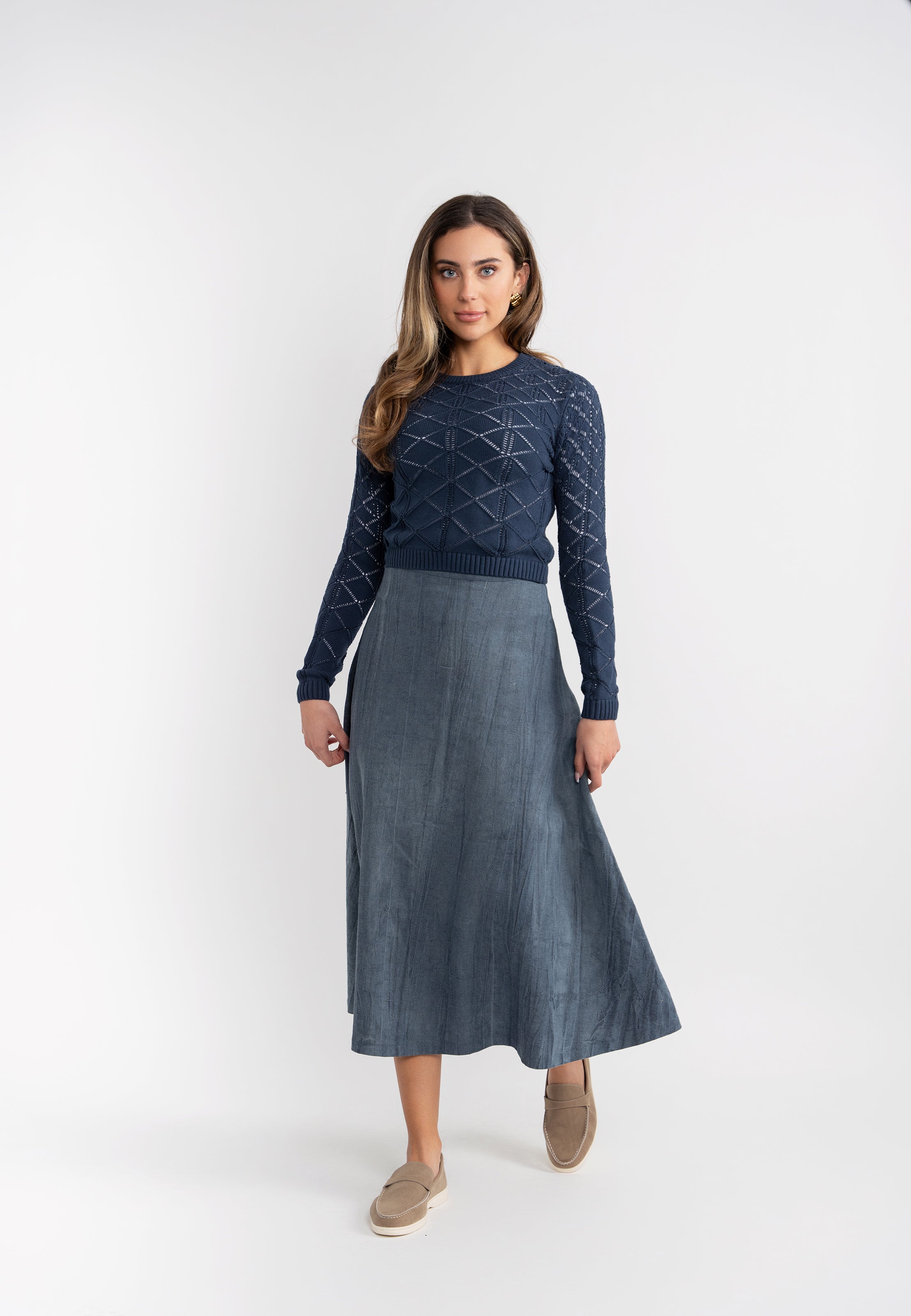 Knit Lace Textured Sweater