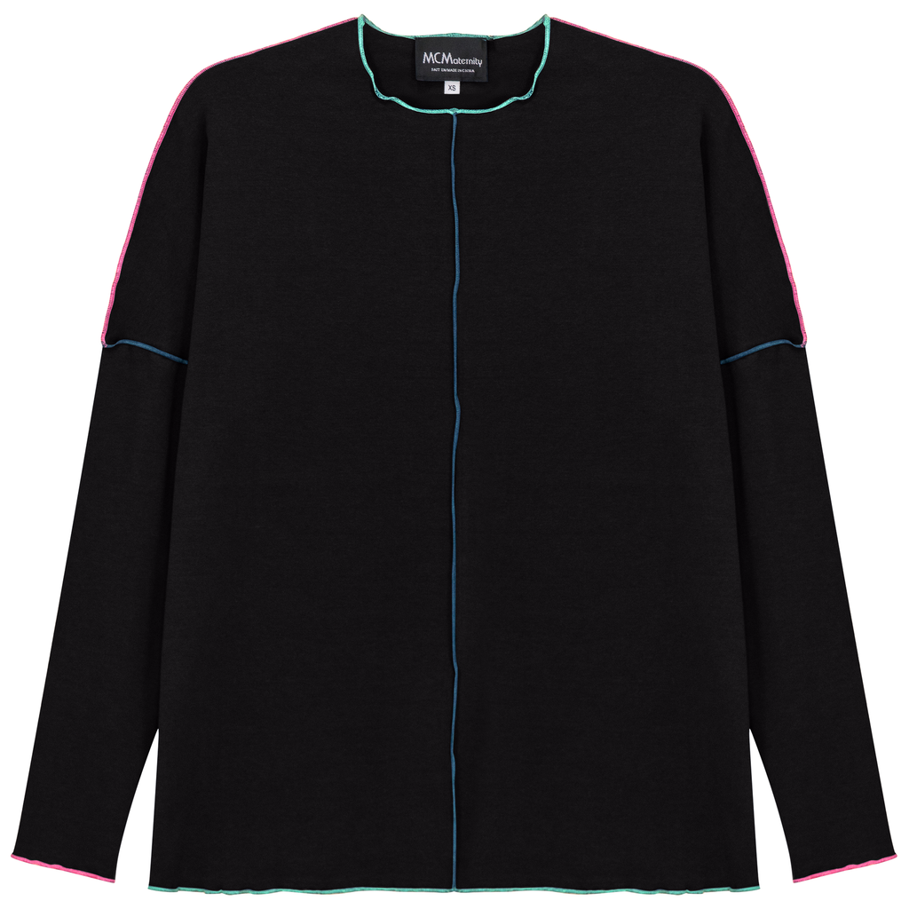 Maternity Contrast Stitch Top