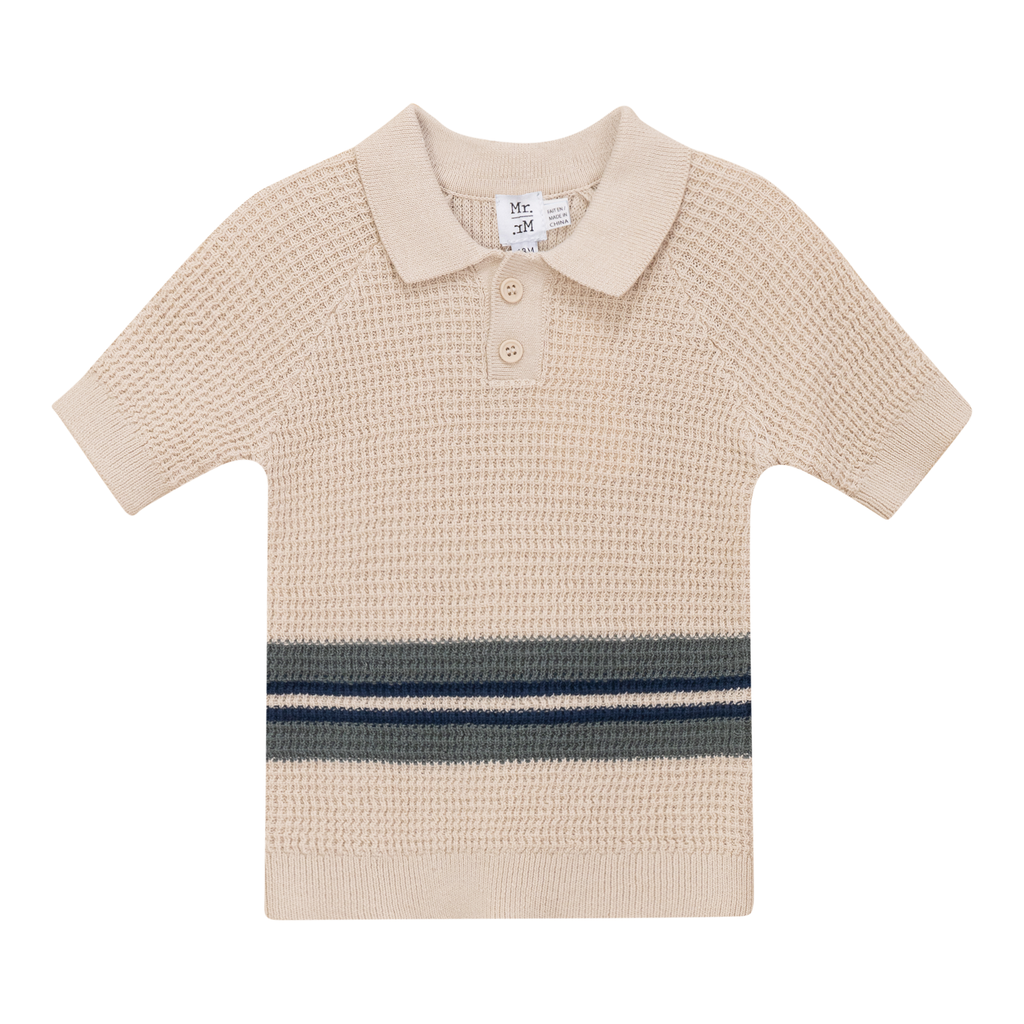 Waffle Knit Striped Sweater