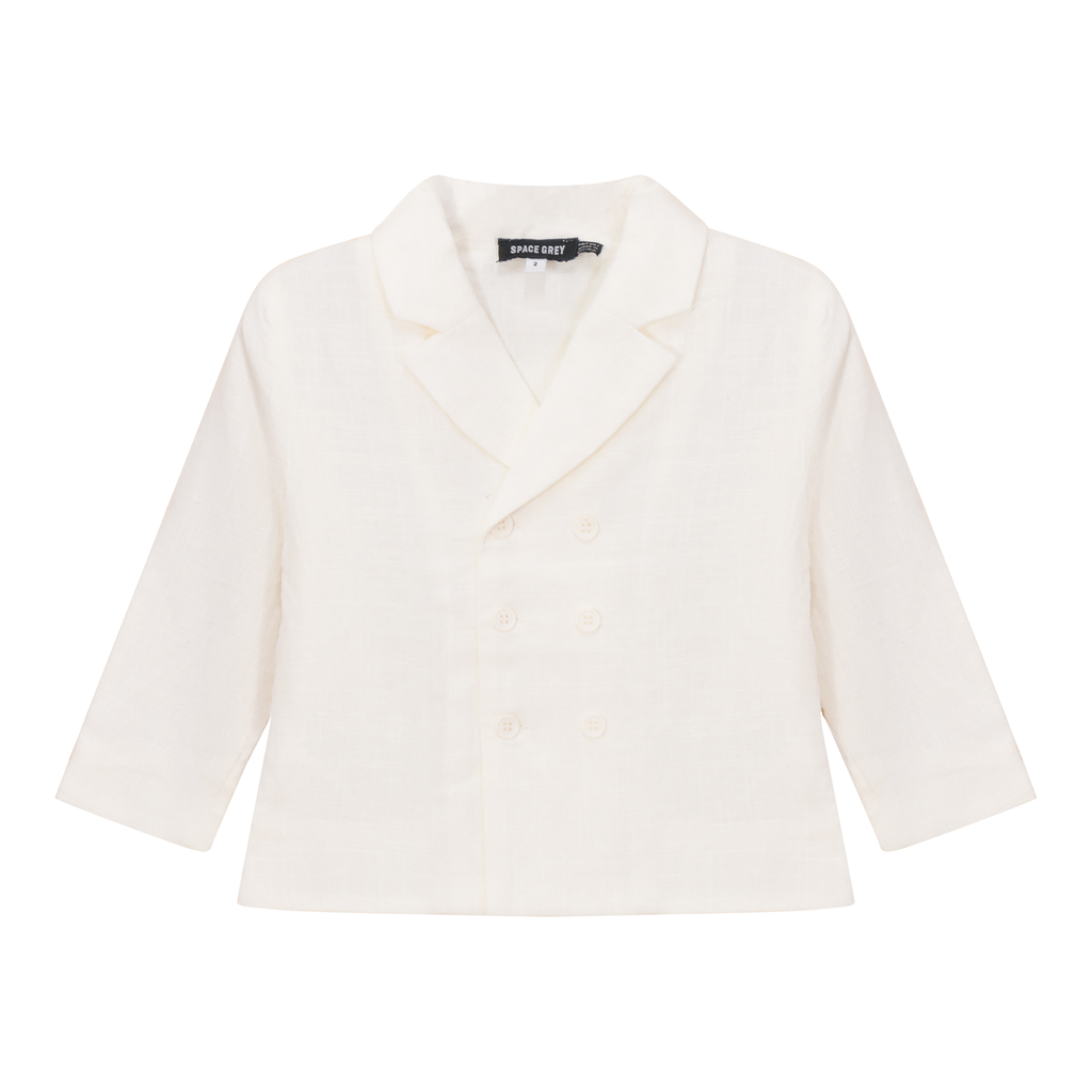 Woven Double Breasted Blazer