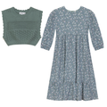 Woven Floral Dress with Vest