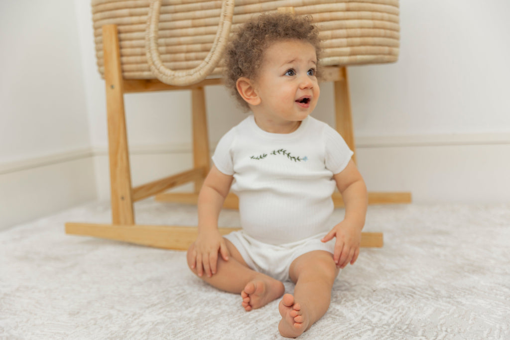 Rib knit Top and Shorts Set