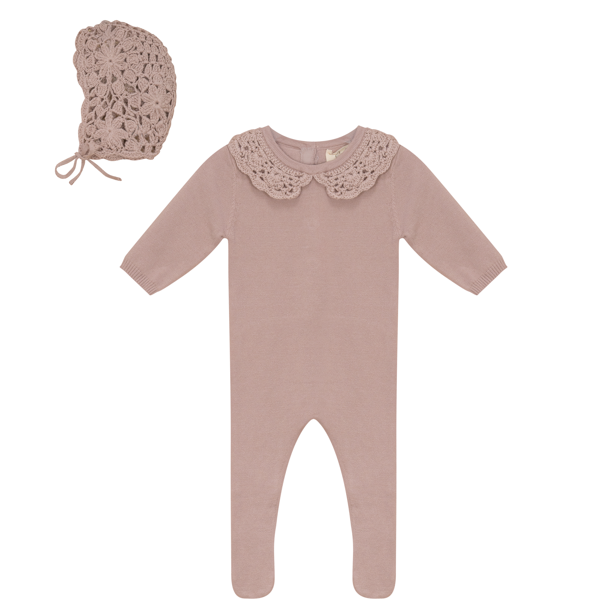 Knit Crochet Onesie and Hat