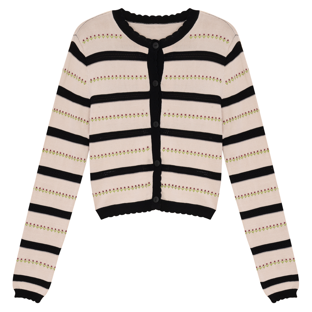 Knit Embroidered Cardigan