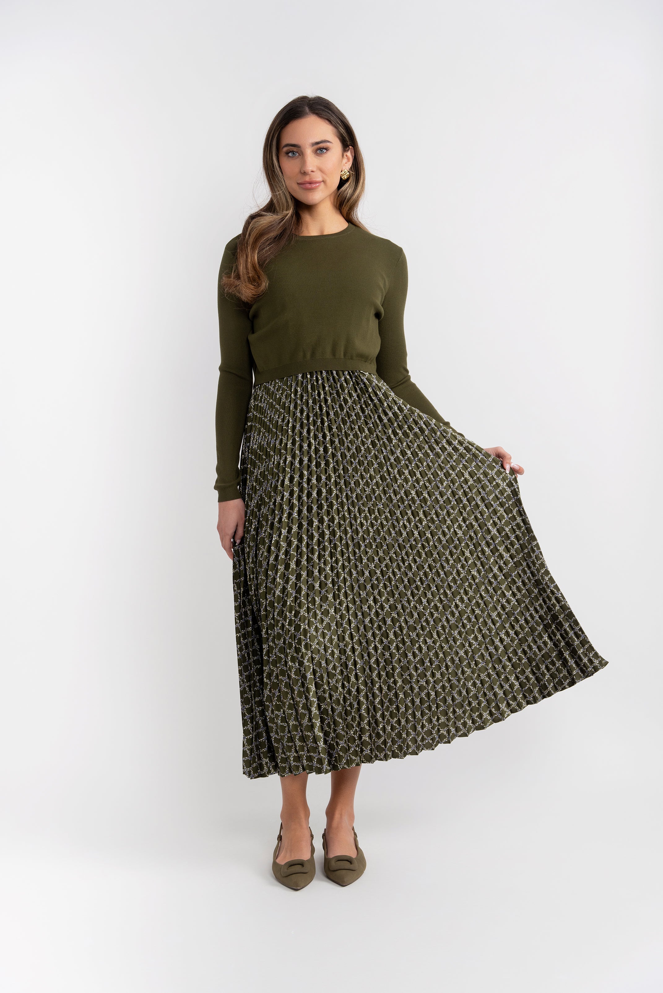 Pleated Jumper Set