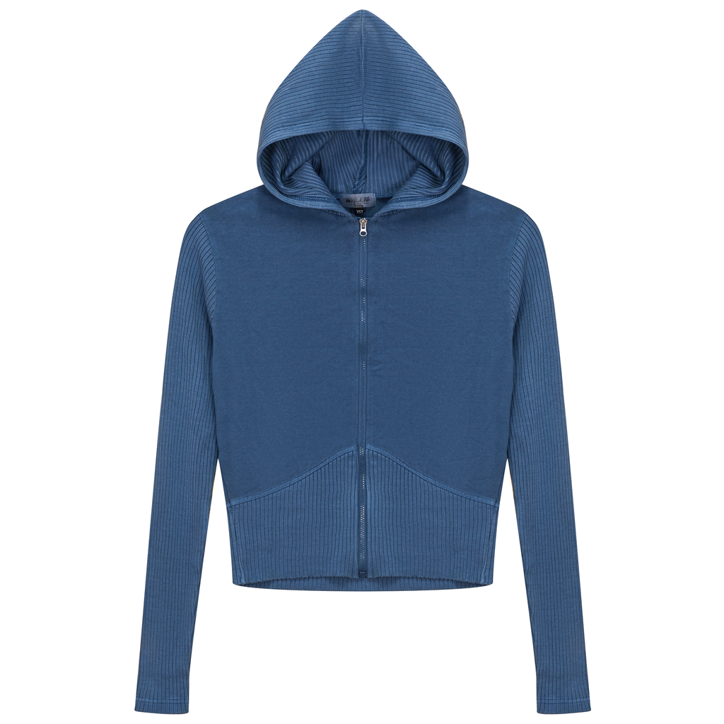 Distressed Zip-Up Hoodie