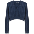 Distressed Braided Knit Cardigan