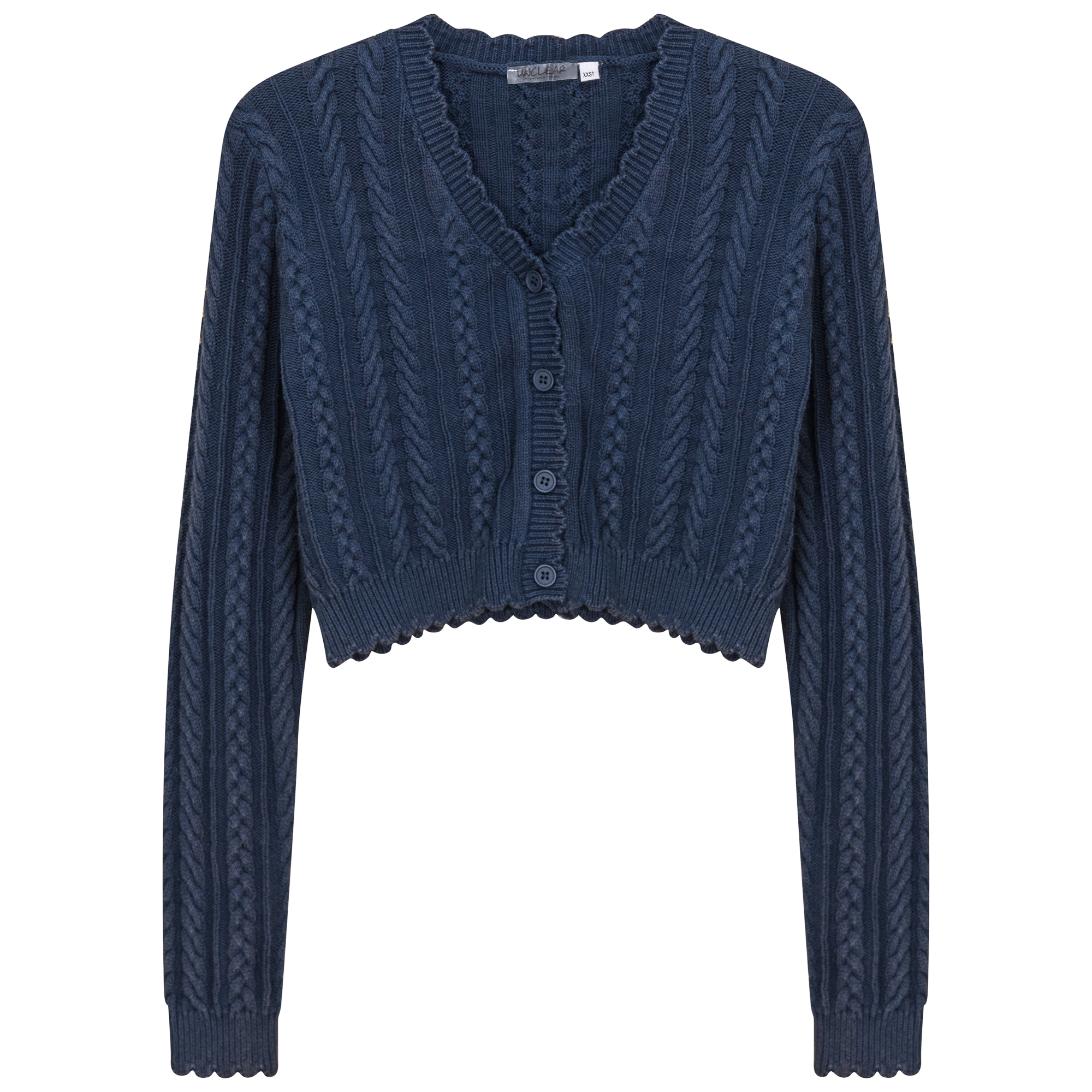 Distressed Braided Knit Cardigan