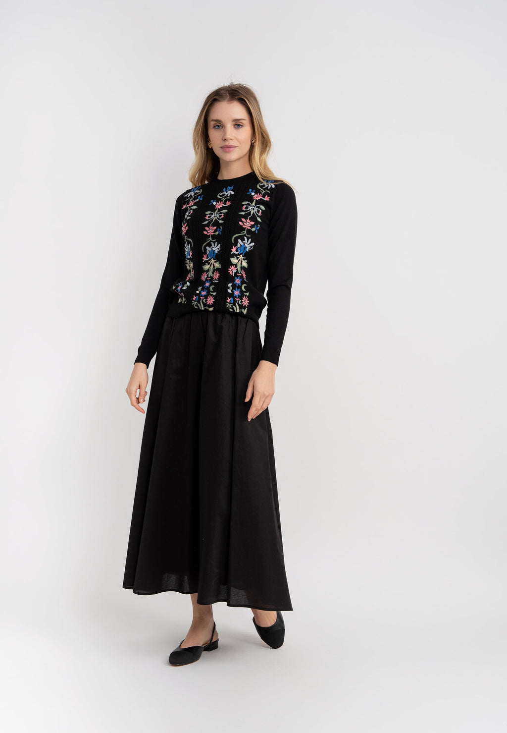 Floral Embroidered Sweater