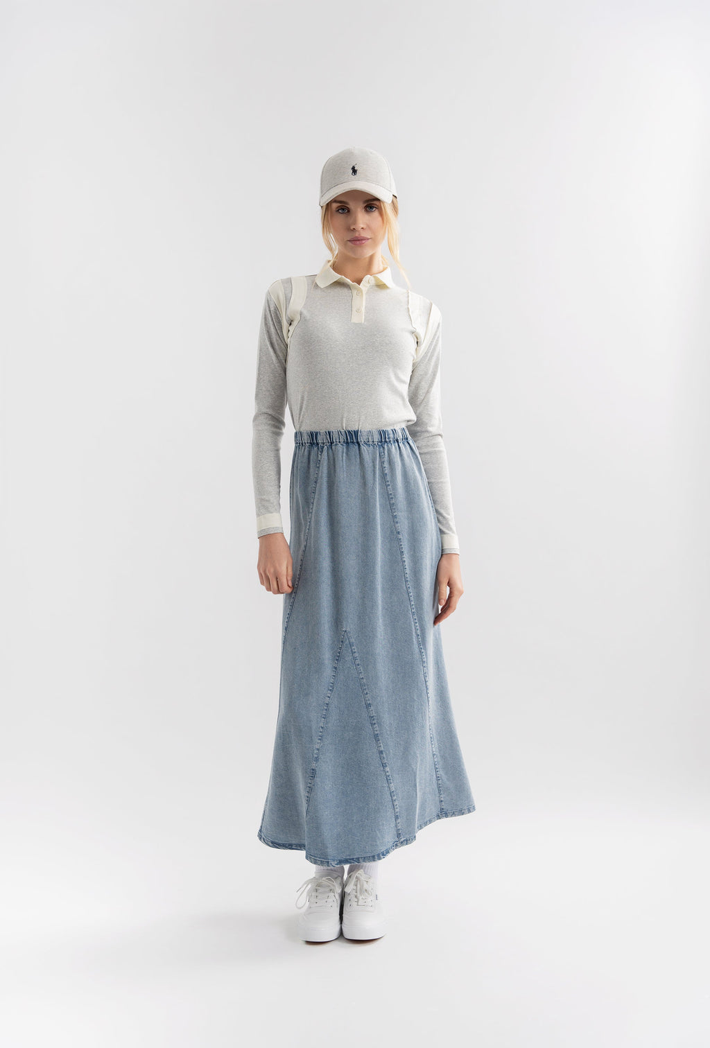 Denim Midi Skirt