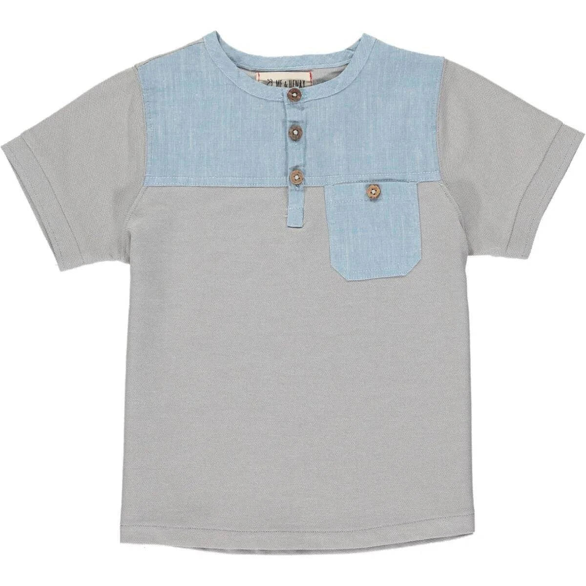 Soft Grey Pique Henley
