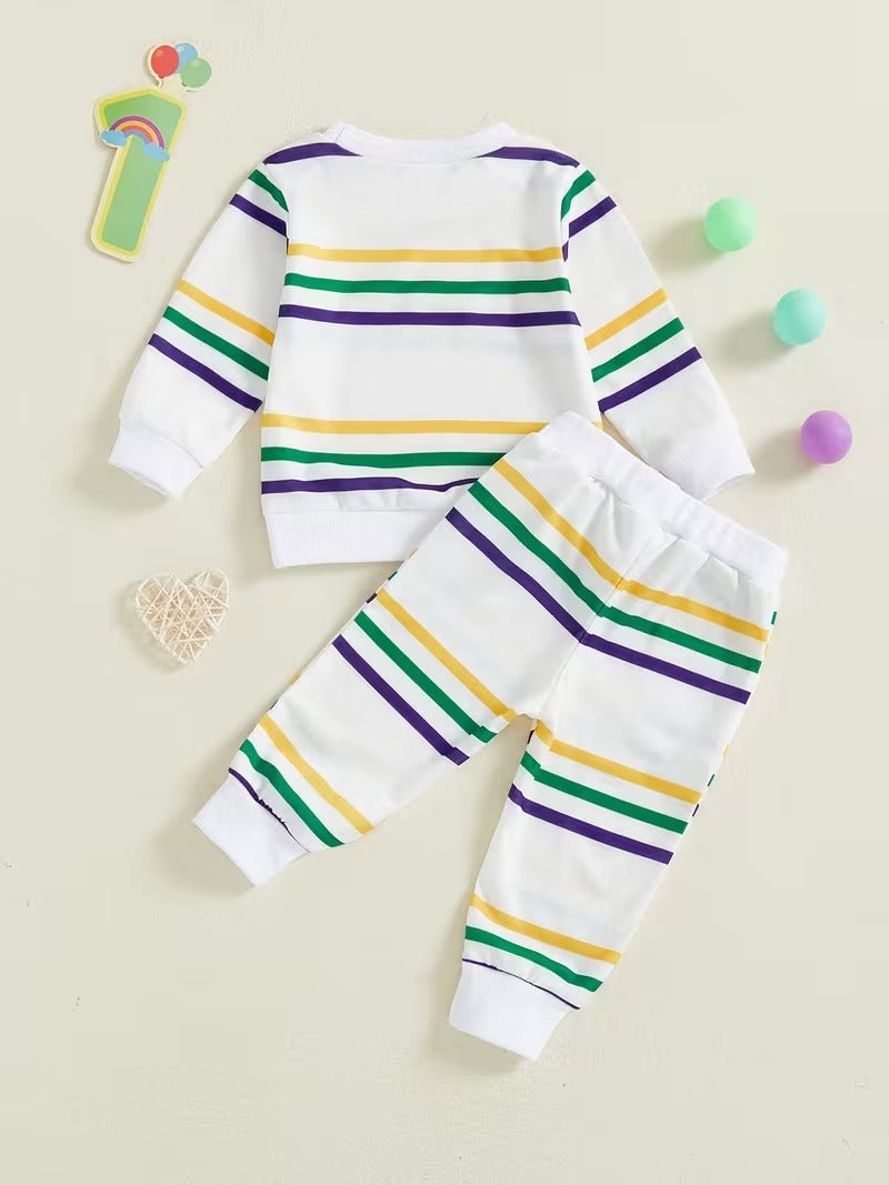 Toddler Mardi Gras Stripes Two-Piece Set