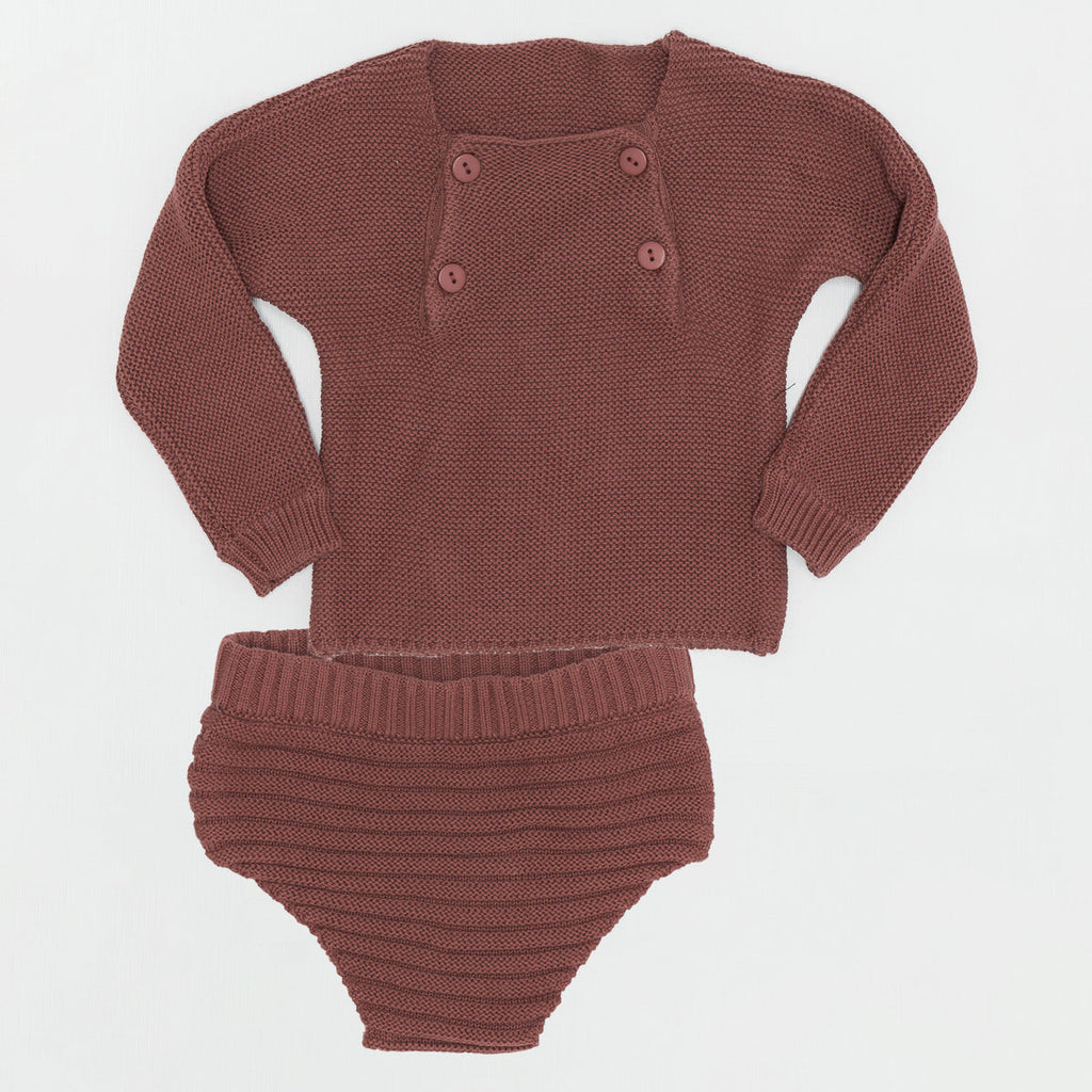 Contrast Knit 2pc