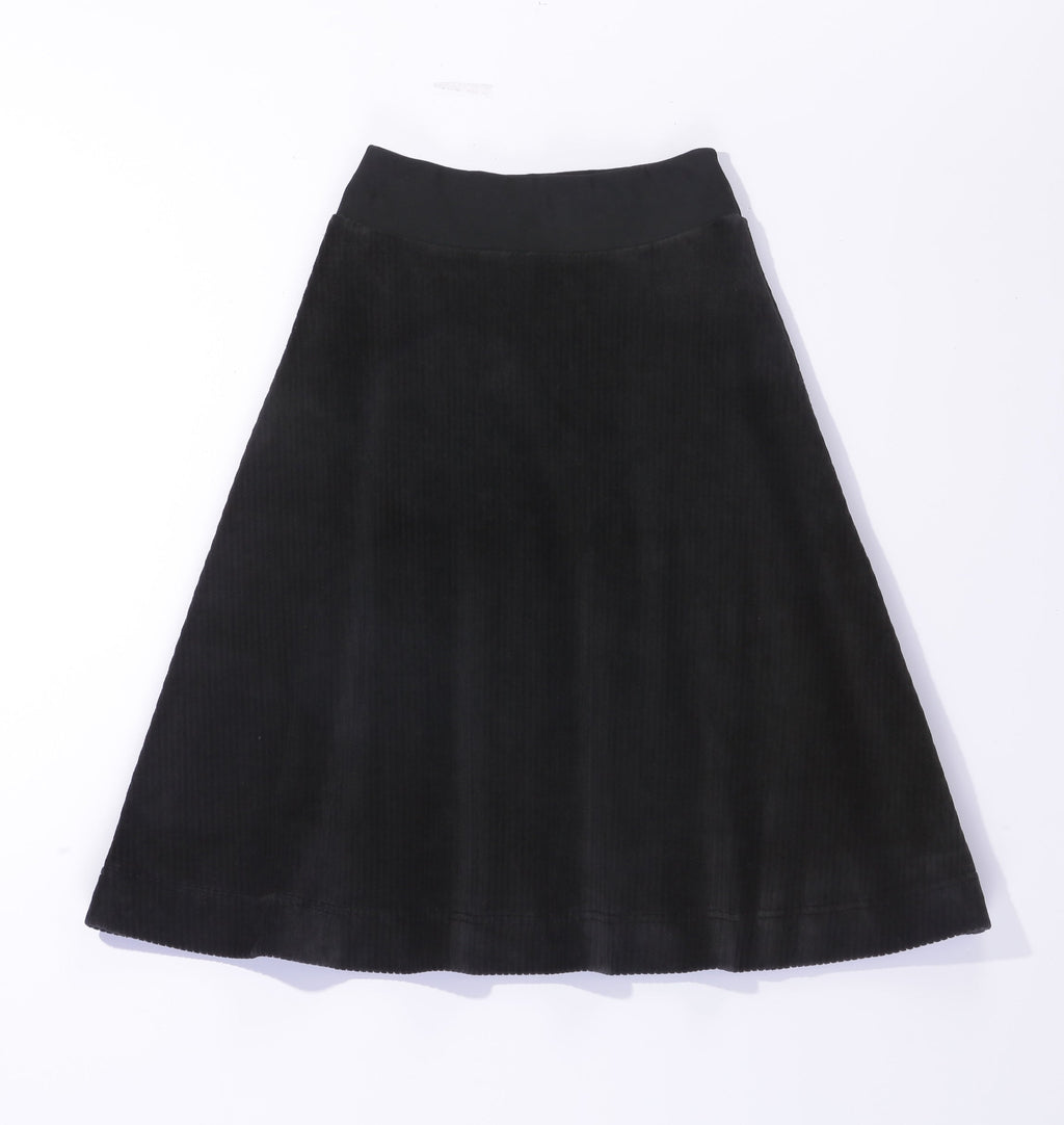 Ribbed Velour Tiered Short Skirt