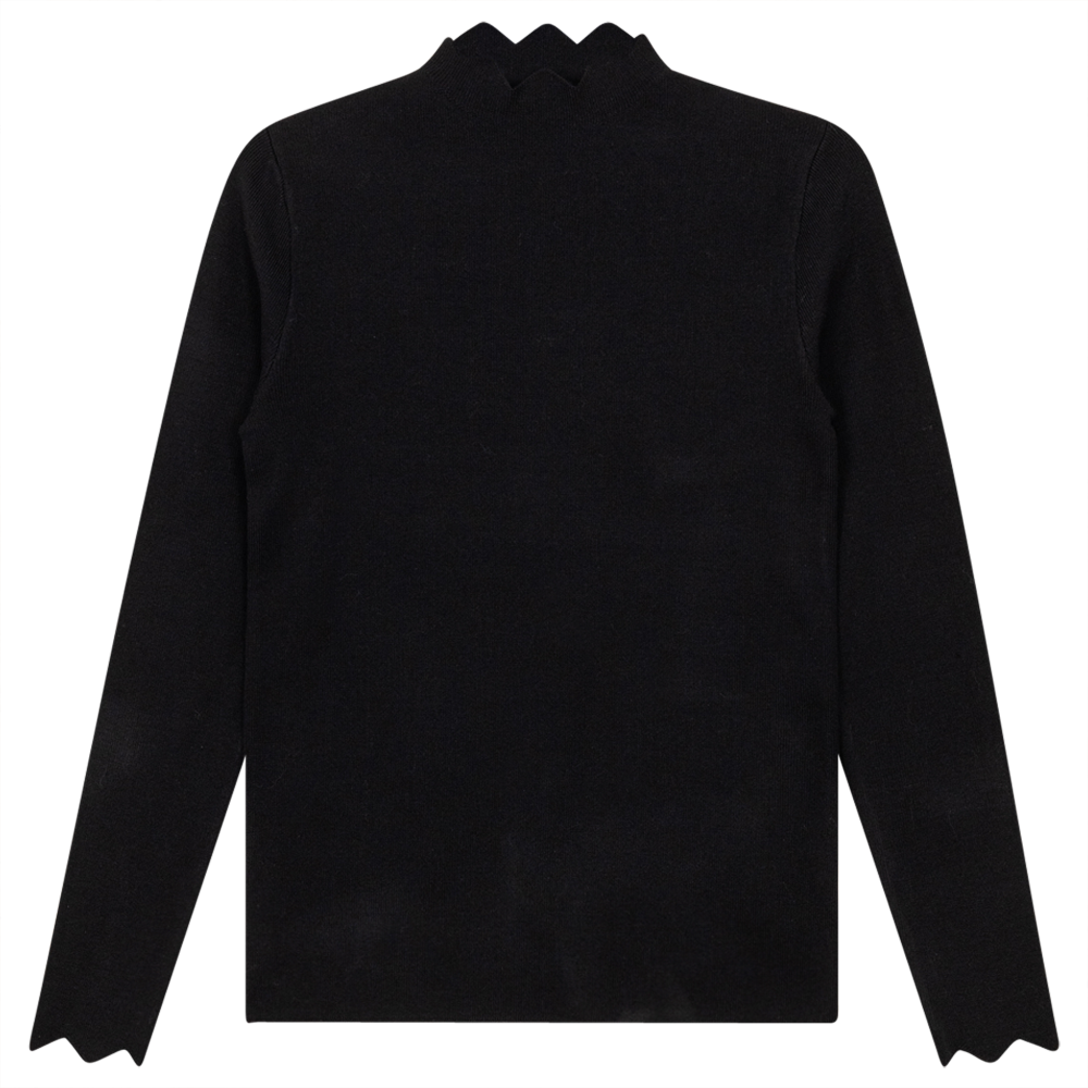 Wave Bottleneck Knit Sweater