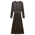 Midi Pleated Velour Floral Dress