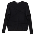 Ribbed Dolman Knit Top With Pinched Seams
