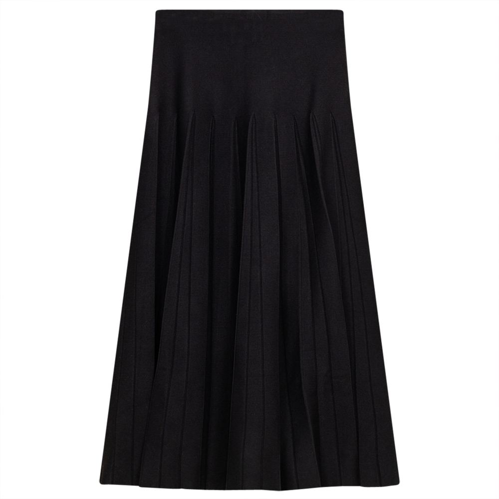 Knit Pleated Midi Skirt