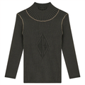 Rib Knit Top With Mock Neck