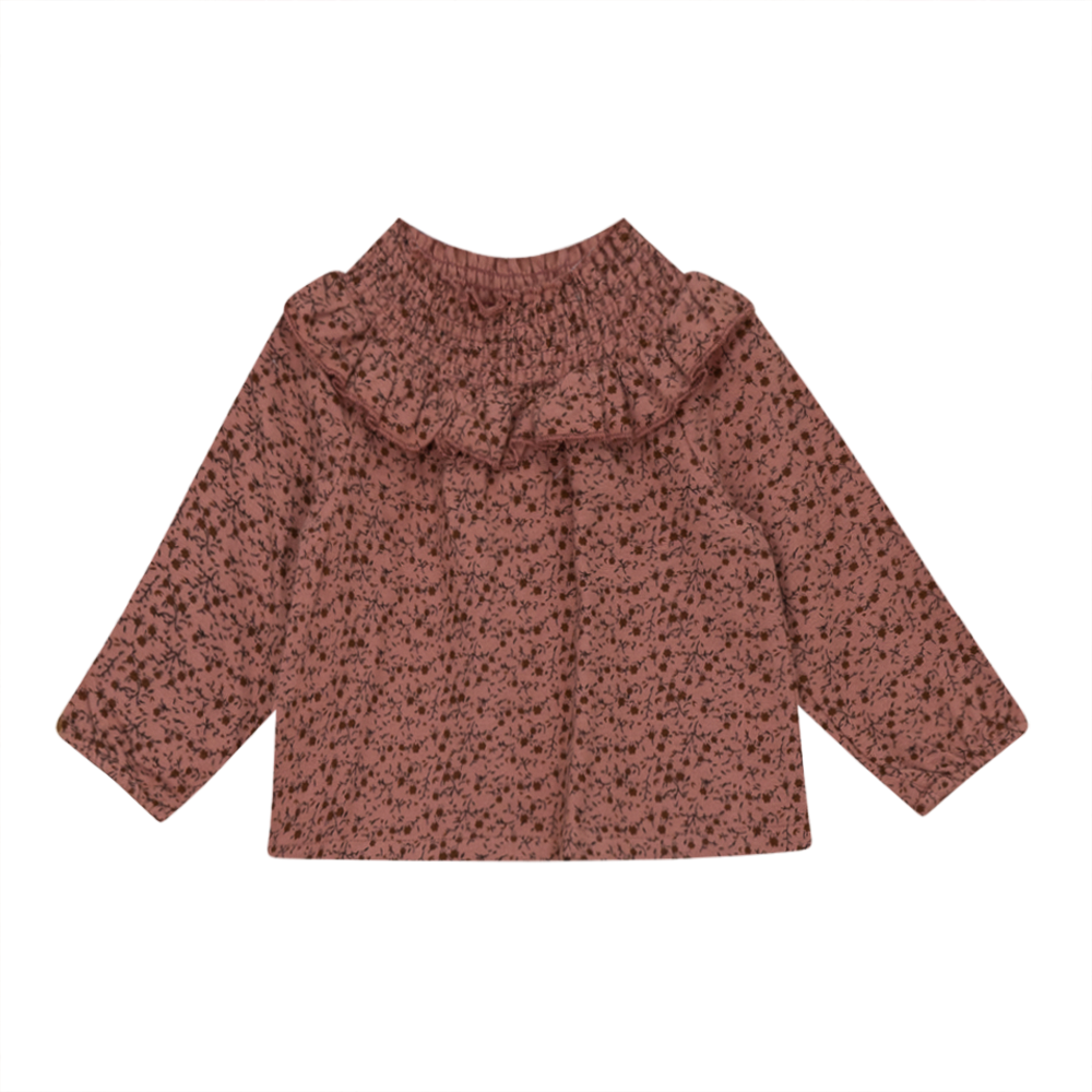 Smocked Floral All Over Print Top