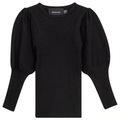 Rib Knit Top With Puff Sleeves
