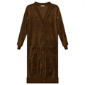 Cotton Velour Long Cardigan