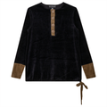 Velour Henley Contrast Maternity Top