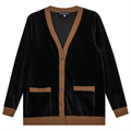 Maternity Ribbed Velour Contrast Cardigan