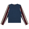 Ribbed Color Blocked Sleeve Knit Sweater