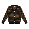 Sweater Knit With Diamond Design Cardigan