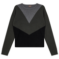 V-Shaped Color Blocked Sweater