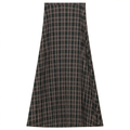 Plaid Accordion Pleated Midi Skirt