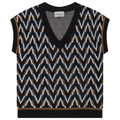 Herringbone Contrast Jaquard Knit Vest