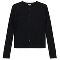 Cropped Knit Ribbed Cardigan