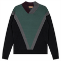 V Neck Color Block Sweater