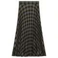 Accordian Pleated Midi Plaid Skirt