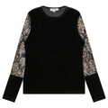 Slinky Velour Combo printed Accordian Sleeve Top