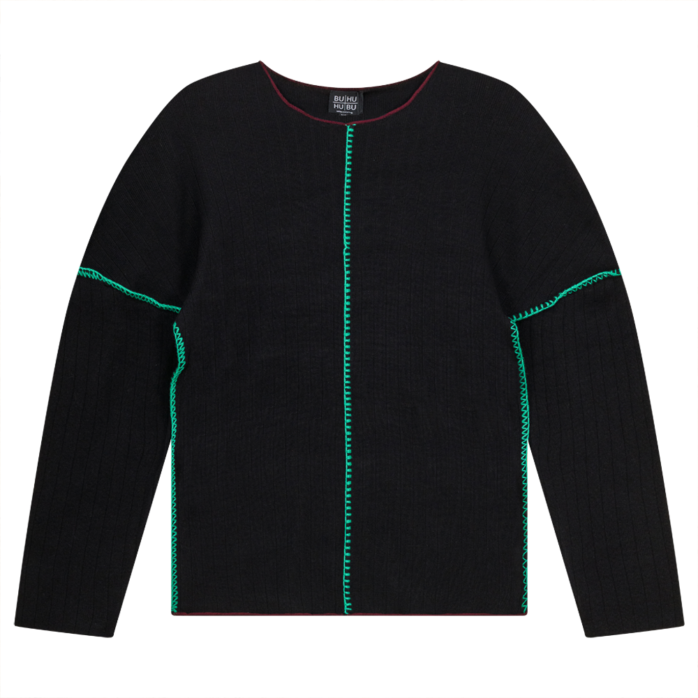 Contrast Piping Sweater