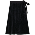 Short Wrap Velour Skirt