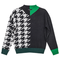 Houndstooth Color Blocked Sweater