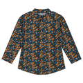 Multi Flower Print Mock Neck Top
