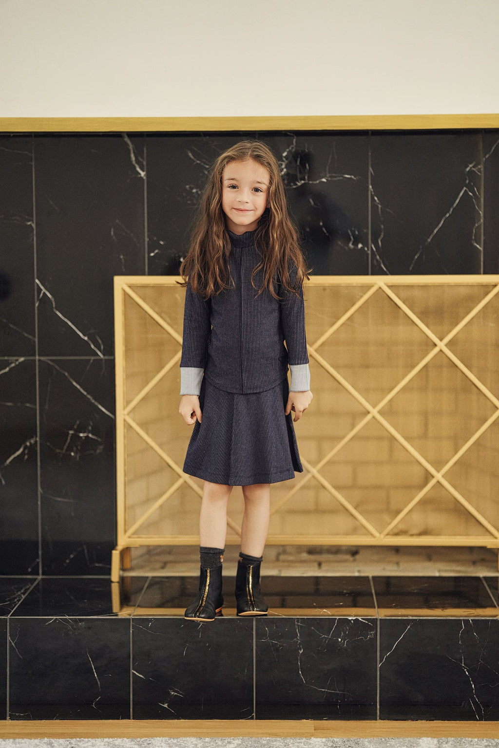 Ribbed Flare Skirt