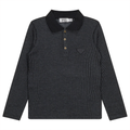 Ribbed Long Sleeve Polo