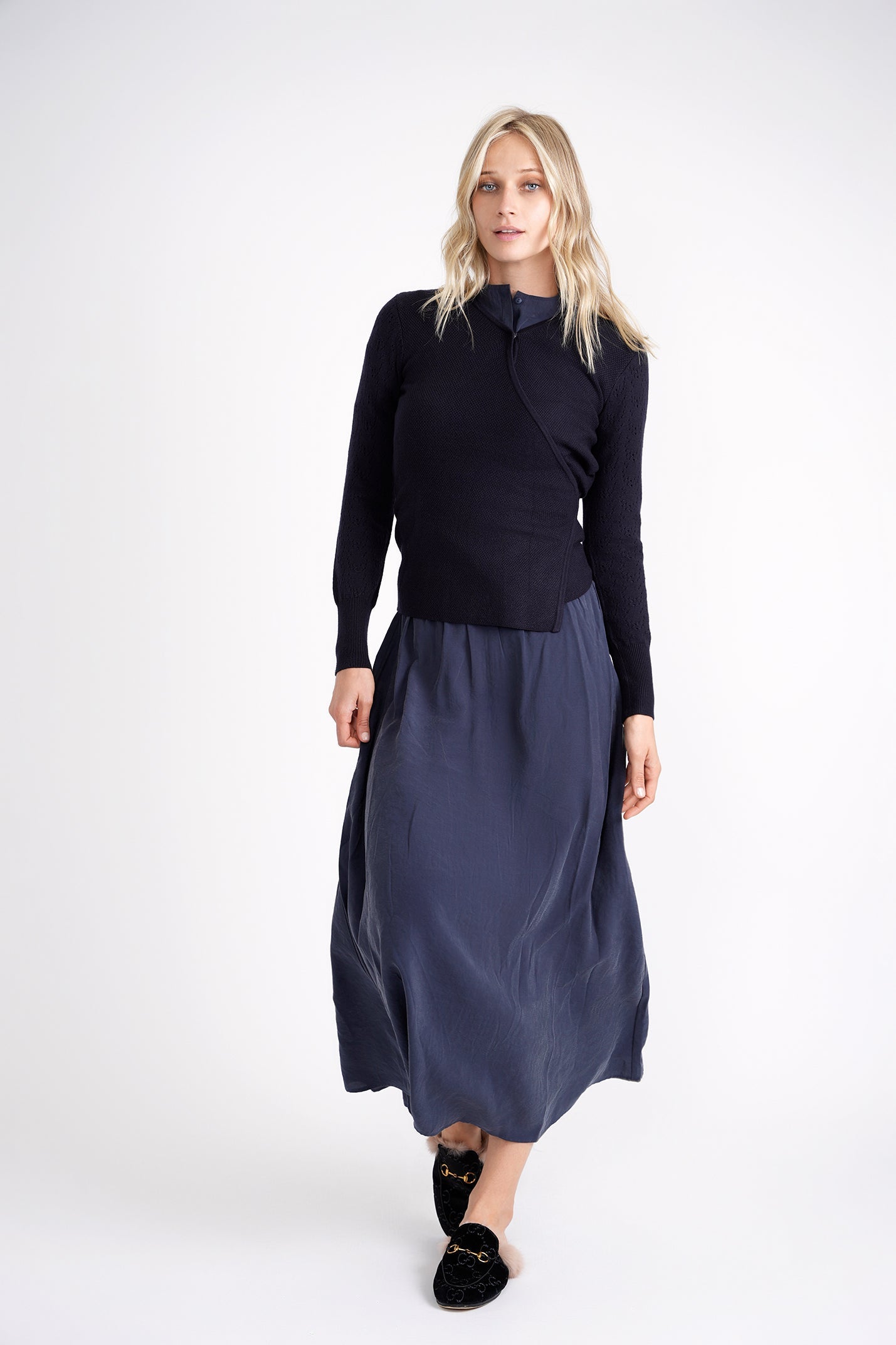 Square Knit Wrap Top