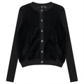 Cotton Velour Cardigan