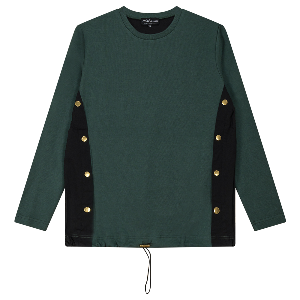 Knit Shirting Combo Bungee Top