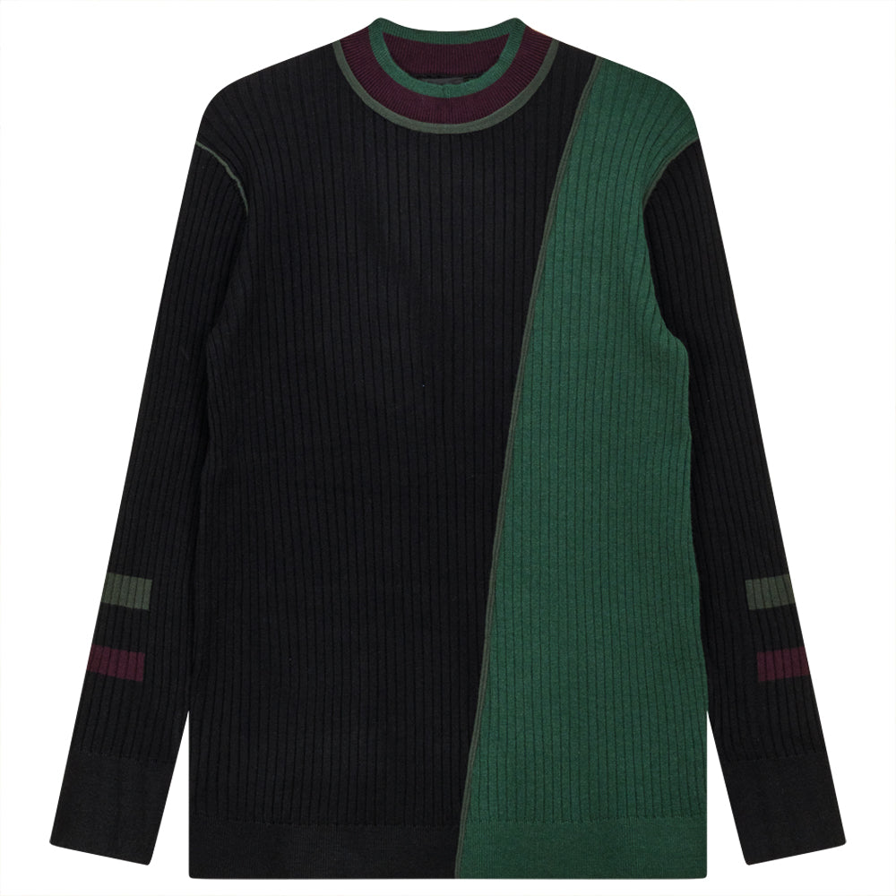 Maternity Ribbed Color Blocked Knit Sweater