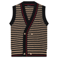 Maternity Stripped Knit Double Breasted Vest
