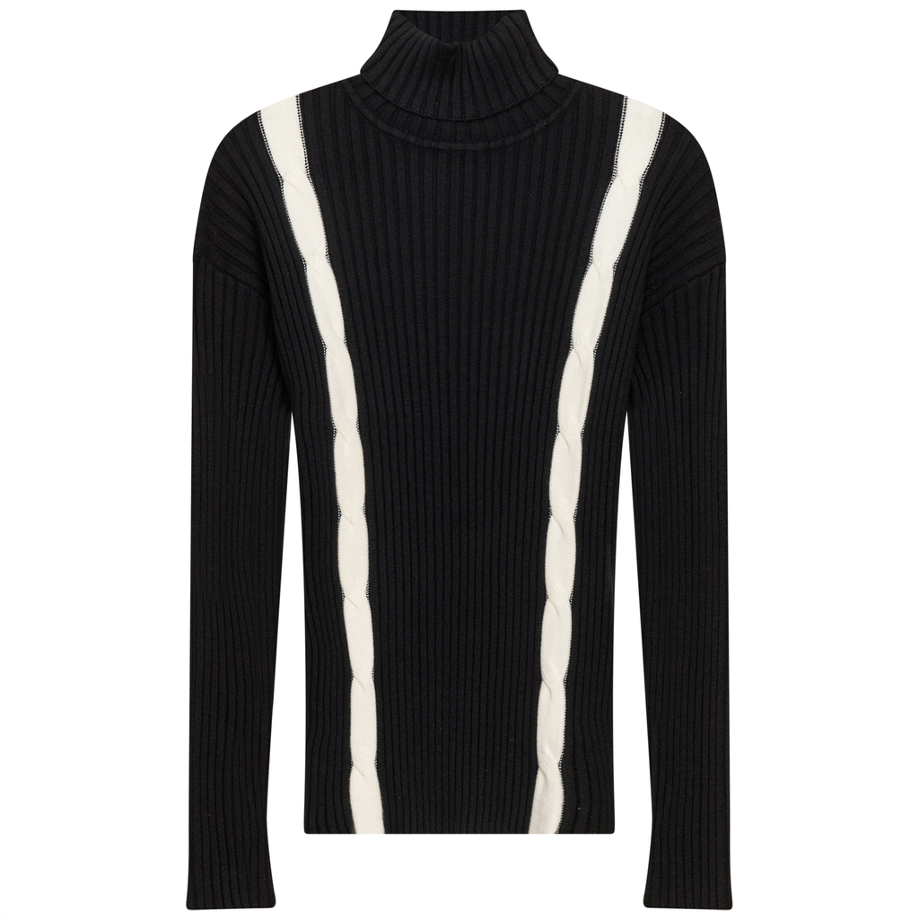 Knit Turtle Neck Cable Top